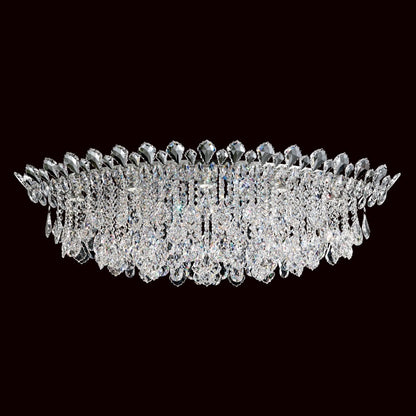 Schonbek Trilliane Strands 8 Light 15-1/2" Tall Flush Mount Ceiling Fixture with Heritage Crystals