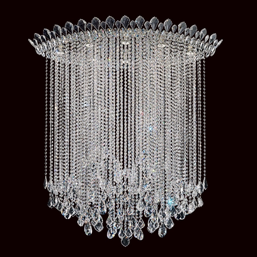 Schonbek Trilliane Strands 8 Light 48-1/2" Tall Flush Mount Ceiling Fixture with Heritage Crystals