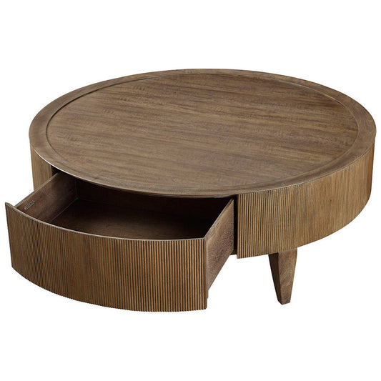 Reeded Round Cocktail Table