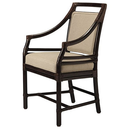 Rattan Target (R) Arm Chair, (Upholstered Back)