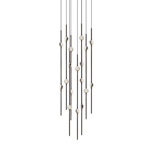 Sonneman Constellation 12" Wide LED Multi Light Pendant with Clear Faceted Acrylic Shades and 120" Cable - 2200K