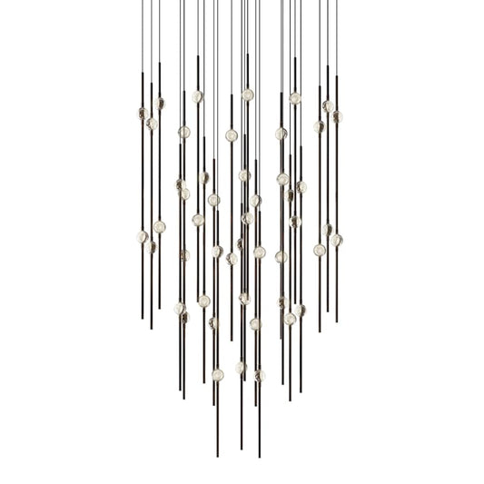 Sonneman Constellation 25" Wide LED Multi Light Pendant with Clear Faceted Acrylic Shades and 120" Cable - 2200K