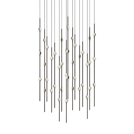 Sonneman Constellation 22" Wide LED Multi Light Pendant with Clear Faceted Acrylic Shades and 120" Cable - 2700K