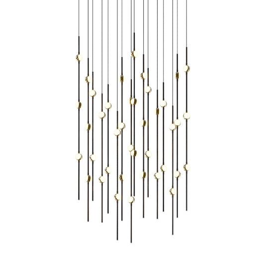 Sonneman Constellation 22" Wide LED Multi Light Pendant with White Optical Acrylic Shades and 240" Cable - 2200K