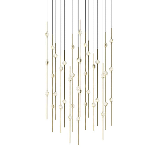 Sonneman Constellation 22" Wide LED Multi Light Pendant with Clear Faceted Acrylic Shades and 240" Cable - 2700K