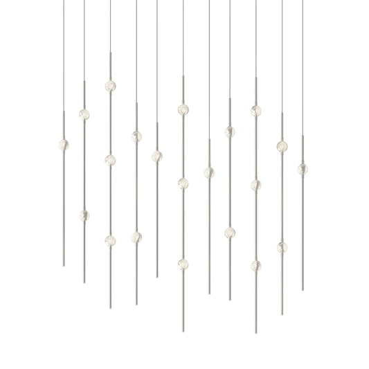 Sonneman Constellation 36" Wide LED Linear Pendant with Clear Faceted Acrylic Shades and 120" Cable - 3000K