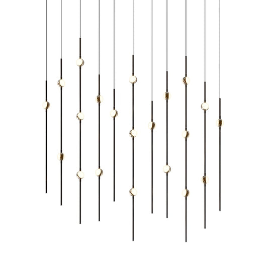 Sonneman Constellation 36" Wide LED Linear Pendant with White Optical Acrylic Shades and 120" Cable - 3000K