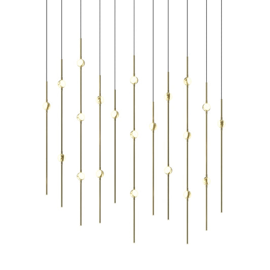 Sonneman Constellation 36" Wide LED Linear Pendant with White Optical Acrylic Shades and 240" Cable - 2700K