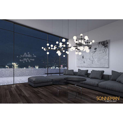 Sonneman Nebula 19 Light 96" Wide LED Abstract Chandelier
