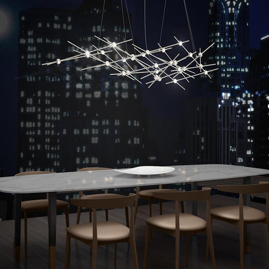 Sonneman Constellation Ursa Minor 25 Light 55" Wide LED Abstract Chandelier with White Acrylic Shades
