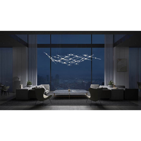Sonneman Constellation Ursa Major 44 Light 93" Wide LED Abstract Chandelier with Clear Acrylic Shades
