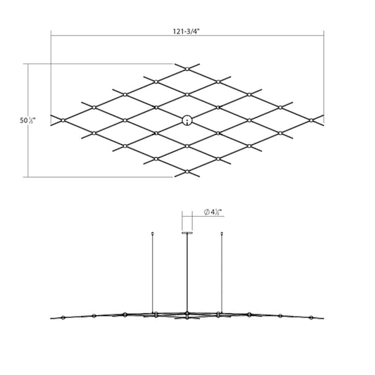 Sonneman Constellation Aquarius Medius 25 Light 122" Wide LED Chandelier with Faceted Acrylic Shades