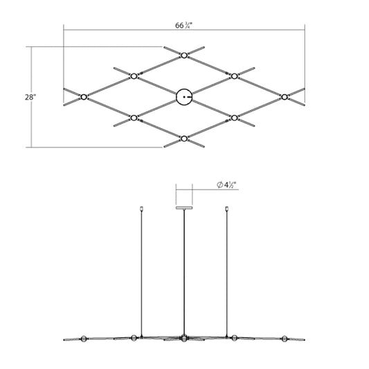 Sonneman Constellation Aquarius Minor 9 Light 67" Wide LED Chandelier with Optical Acrylic Shades