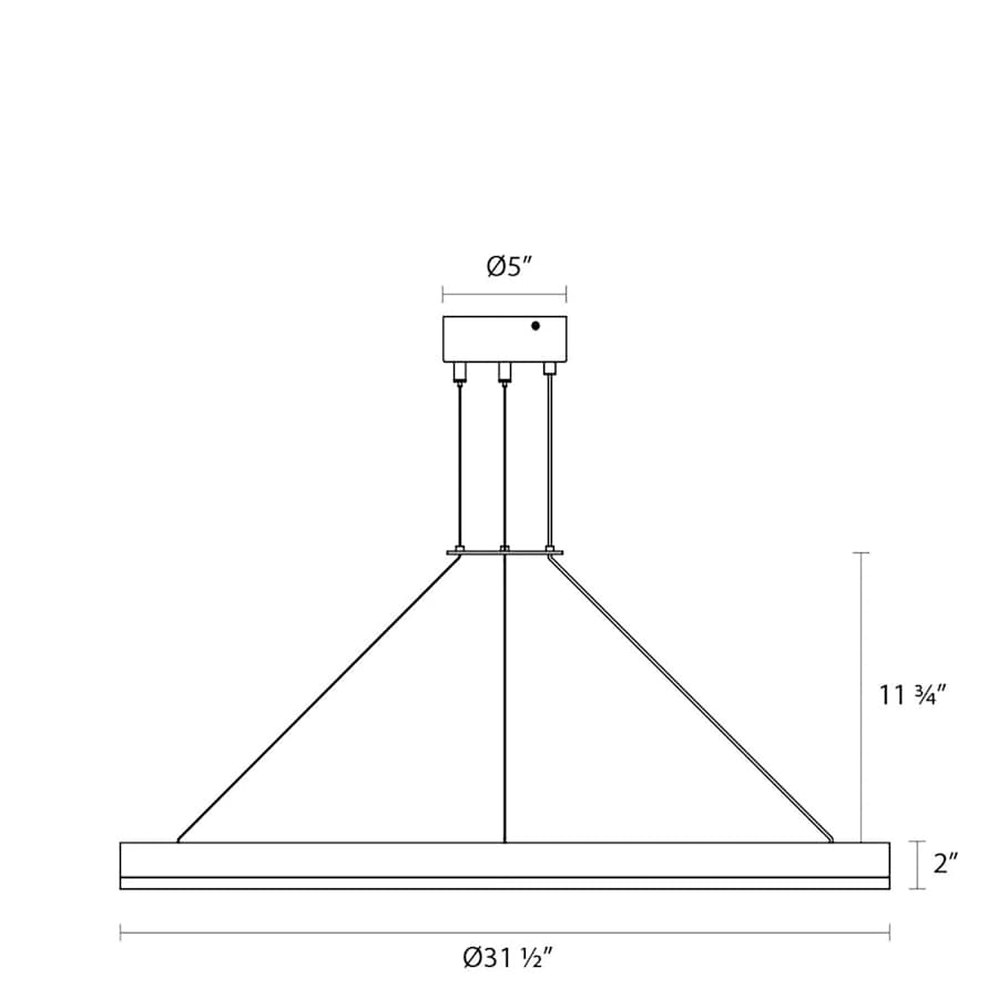 Sonneman Corona 32" LED Pendant with Frosted Shade