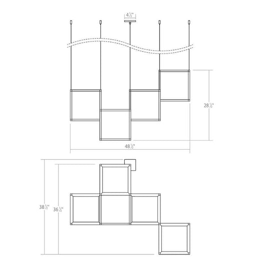 Sonneman Cubix 4 Light LED Pendant