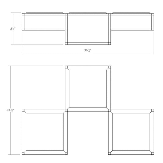Sonneman Cubix 3 Light LED Surface Mount