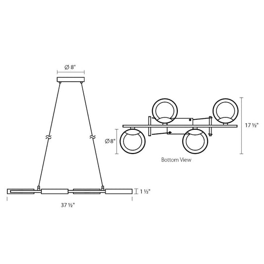 Sonneman Light Guide Ring 4 Light 37-1/2" Wide Full Sized Pendant