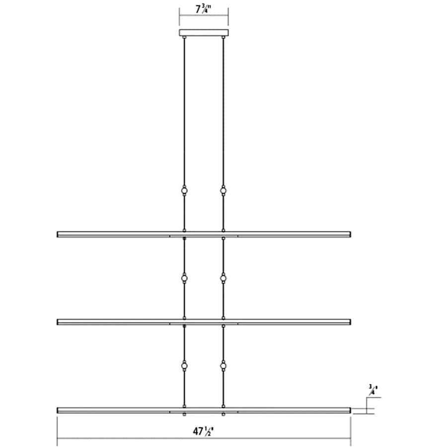 Sonneman Tik-Tak 47-1/2" Wide LED Six Tier Linear Chandelier with Optical Acrylic Shades