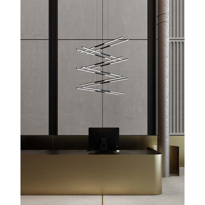 Sonneman Tik-Tak 47-1/2" Wide LED Six Tier Linear Chandelier with Optical Acrylic Shades