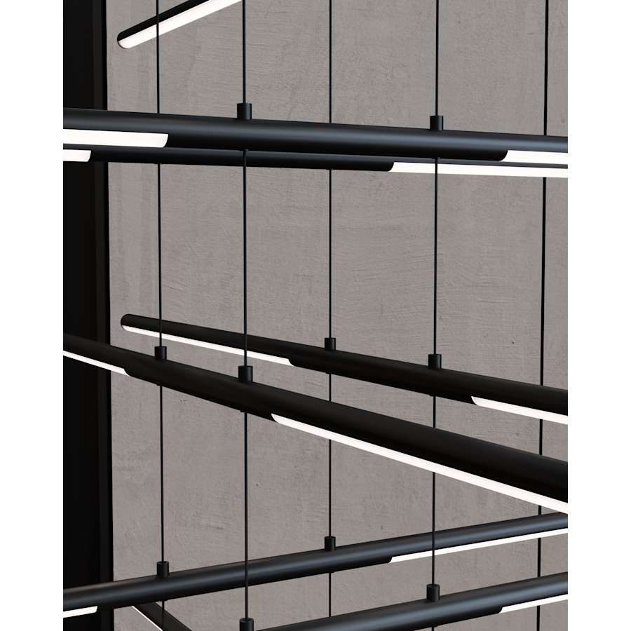 Sonneman Tik-Tak 47-1/2" Wide LED Six Tier Linear Chandelier with Optical Acrylic Shades