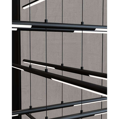 Sonneman Tik-Tak 47-1/2" Wide LED Six Tier Linear Chandelier with Optical Acrylic Shades