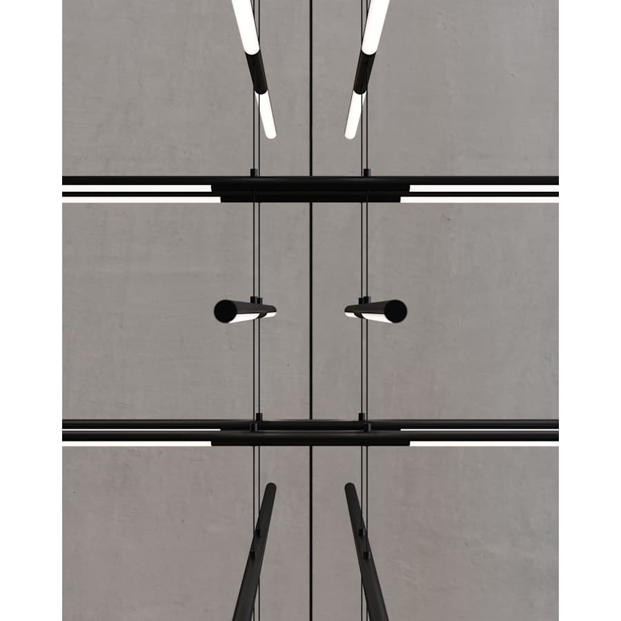 Sonneman Tik-Tak 47-1/2" Wide LED Six Tier Linear Chandelier with Optical Acrylic Shades