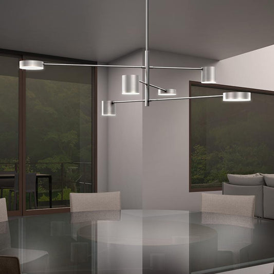 Sonneman Counterpoint 45" Wide Integrated LED Chandelier with Optical Acrylic Shades
