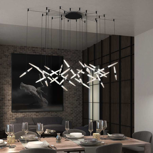 Sonneman Ballet 13 Light 27" Wide LED Abstract Multi Light Pendant with Flush Mounted Arms