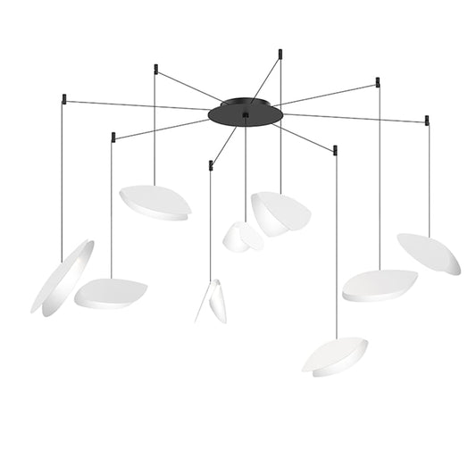 Sonneman Papillons 9 Light 24" Wide LED Suspension Multi Light Pendant with White Shades