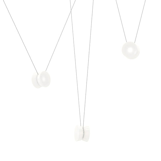 Sonneman Yo-Yo 79" Wide LED Multi Light Pendant with White Glass Shades
