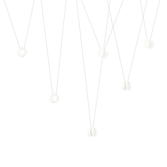 Sonneman Yo-Yo 156" Wide LED Multi Light Pendant with White Glass Shades