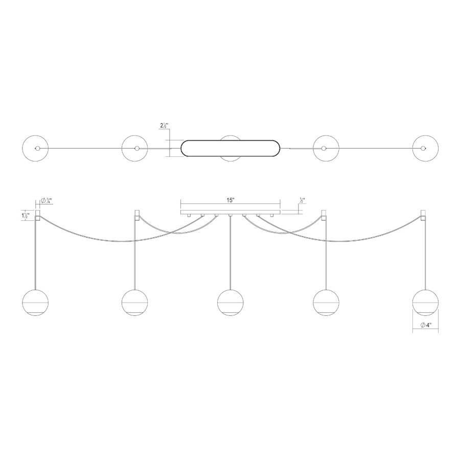 Sonneman Hemisphere 15" Wide LED Linear Pendant
