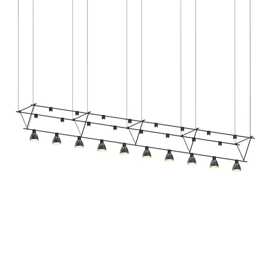 Sonneman Suspenders 10 Light 170" Wide LED Linear Chandelier