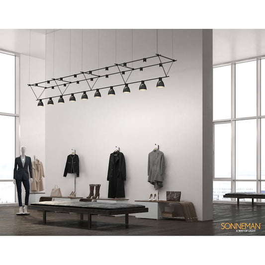 Sonneman Suspenders 10 Light 170" Wide LED Linear Chandelier