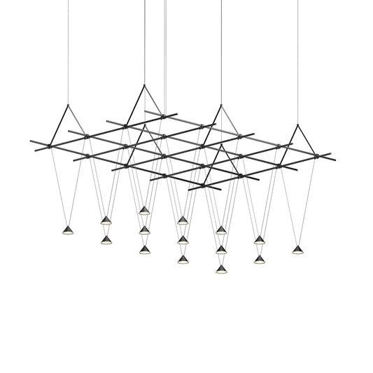 Sonneman Suspenders 15 Light 73" Wide LED Suspension Multi Light Pendant