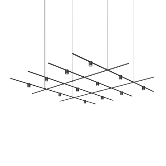 Sonneman Suspenders 12 Light 97" Wide LED Linear Chandelier