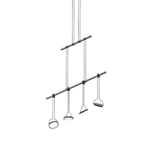 Sonneman Suspenders 4 Light 37" Wide LED Linear Chandelier