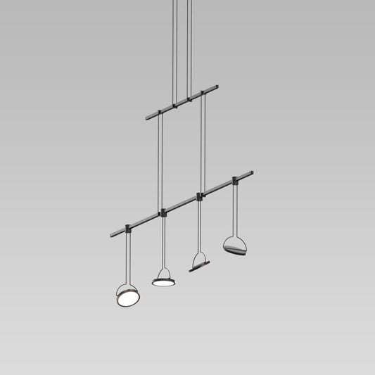 Sonneman Suspenders 4 Light 37" Wide LED Linear Chandelier