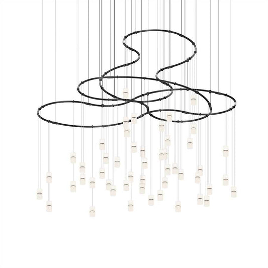 Sonneman Suspenders 82" Wide LED Matrix Chandelier