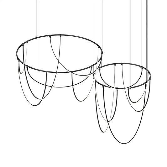 Sonneman Suspenders 82" Wide LED Offset Ring Chandelier