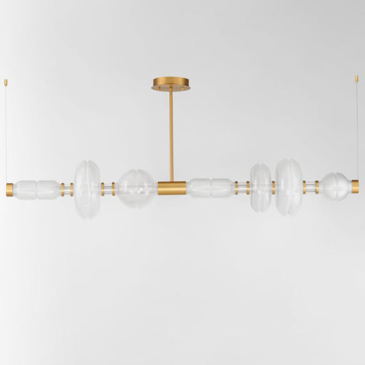 Studio M Gusto 71" Wide LED Abstract Linear Chandelier with Hand-Blown Glass Shades