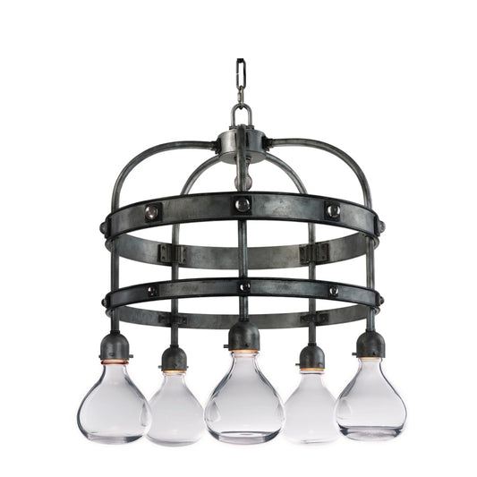 Studio M Napa 5 Light 30-1/2" Wide Integrated LED Multi Light Pendant with Glass Shades and Crystal Accents