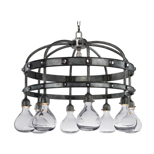 Studio M Napa 8 Light 38-1/4" Wide Integrated LED Multi Light Pendant with Glass Shades and Crystal Accents
