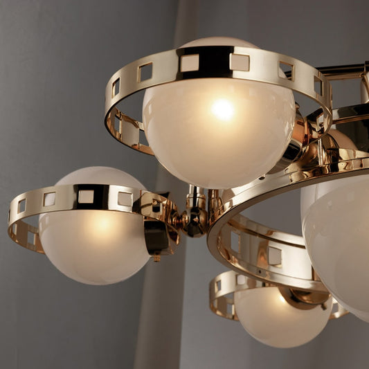 Studio M Olympus 7 Light 39-1/2" Wide Chandelier with Opal Glass Shades