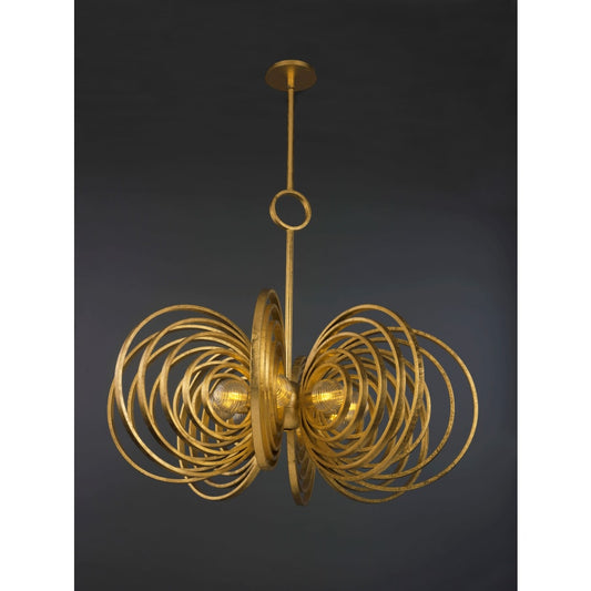 Studio M Frequency 8 Light 38" Wide LED Chandelier with Ribbed Glass Shades
