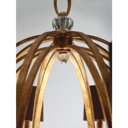 Studio M Triomphe 8 Light 38" Wide Chandelier with Silk Shades and Crystal Accents