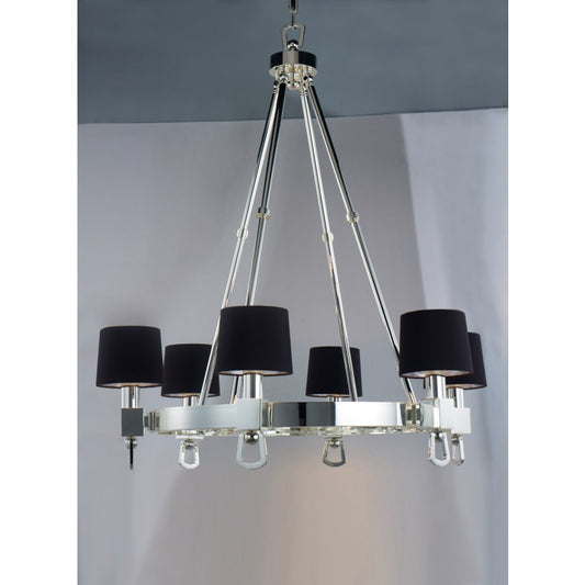 Studio M Jefferson 6 Light 37-1/2" Wide Chandelier with Silk Shades