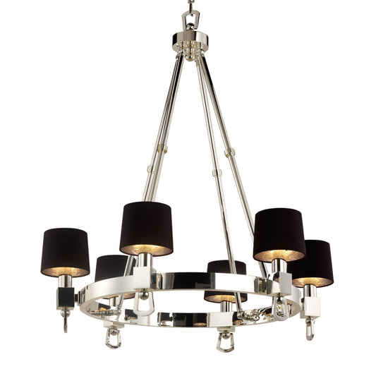 Studio M Jefferson 6 Light 37-1/2" Wide Chandelier with Silk Shades
