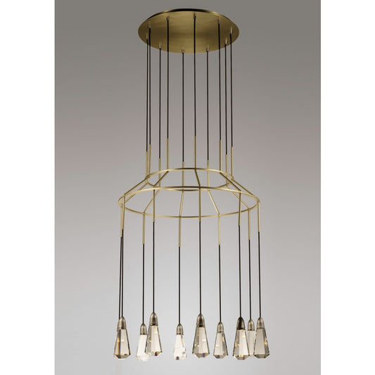 Studio M 10 Carat 10 Light 29-1/2" Wide Integrated LED Multi Light Pendant with Jewel Cut Crystals