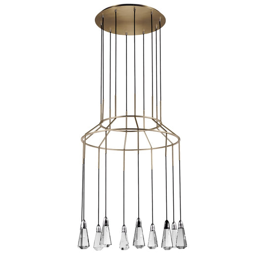 Studio M 10 Carat 10 Light 29-1/2" Wide Integrated LED Multi Light Pendant with Jewel Cut Crystals